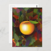 リンゴ3-d ポストカード (正面/裏面)