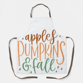 リンゴ、カボチャおよび秋 エプロン