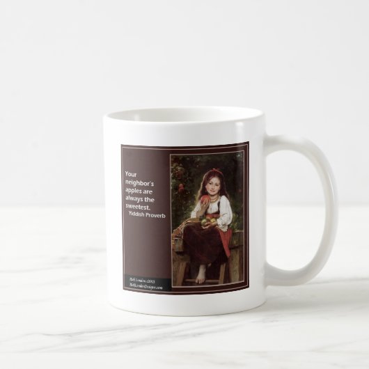 リンゴ&グラフィックに関するYiddishことわざ コーヒーマグカップ (右)