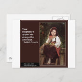 リンゴ&グラフィックに関するYiddishことわざ ポストカード (正面/裏面)