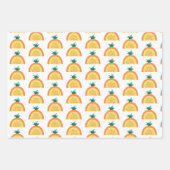 リンゴ,スイカ,パイナップルフルーツ虹 ラッピングペーパーシート (正面2)