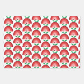 リンゴ,スイカ,パイナップルフルーツ虹 ラッピングペーパーシート (正面)