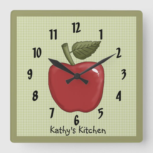 リンゴ スクエア壁時計 (正面)