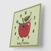 リンゴ スクエア壁時計 (傾斜)