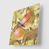 リンゴ スクエア壁時計 (傾斜)