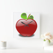 リンゴ スクエア壁時計 (ホーム)