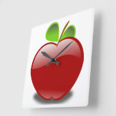 リンゴ スクエア壁時計 (傾斜)