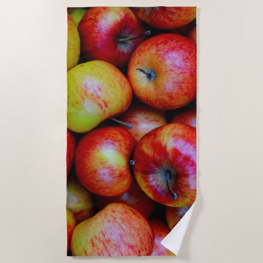 リンゴ ビーチタオル (正面)