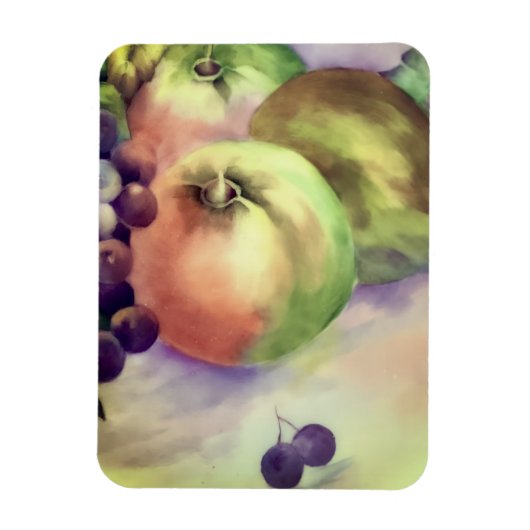 リンゴ ブドウ 梨 感動 - 果物の収穫 マグネット (縦)