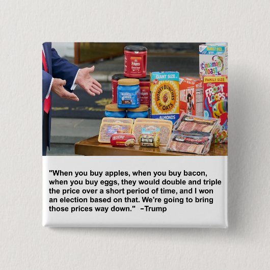 リンゴ、ベーコン、エッグボタン 缶バッジ (正面)