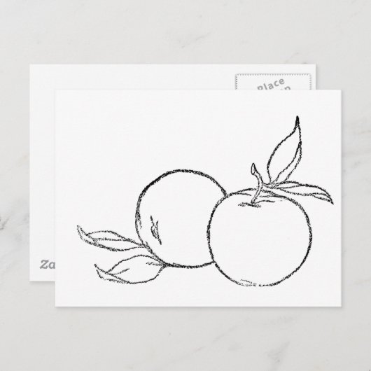 リンゴ ポストカード (正面/裏面)