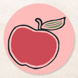 リンゴ ラウンドペーパーコースター