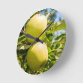 リンゴ ラウンド壁時計 (傾斜)