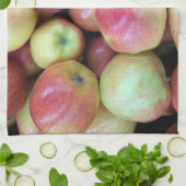 リンゴ、リンゴ、リンゴ キッチンタオル (折り畳み)