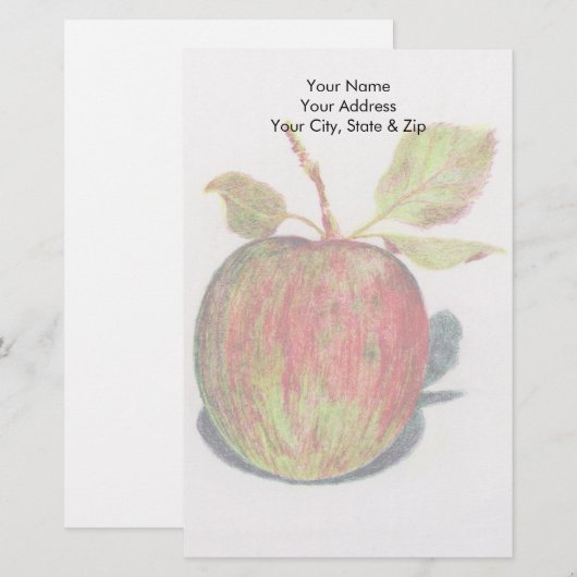 リンゴ 便箋 (正面/裏面)