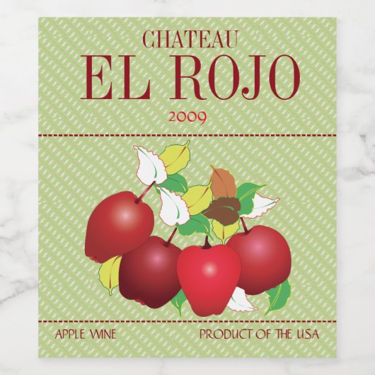 リンゴ 果物 植物園 夏の収穫 庭園 ワインラベル (シングルラベル)