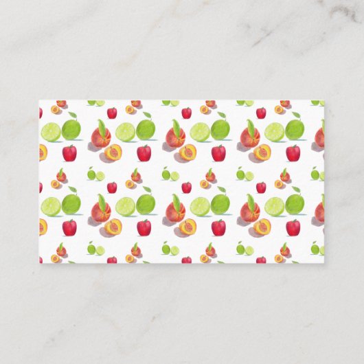 リンゴ、桃、ライムイラストレーション農家 名刺 (裏面)