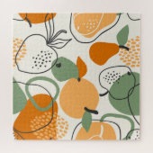 リンゴ、梨：ヴィンテージのシームレスなパターン。 ジグソーパズル (横)