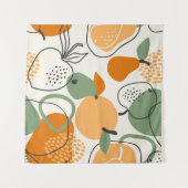 リンゴ、梨:ヴィンテージのシームレスなパターン。 タペストリー (正面(横))