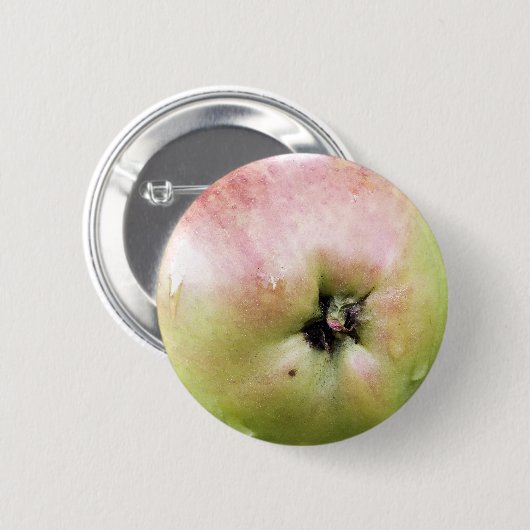 リンゴ 缶バッジ (正面&裏面)
