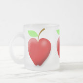 リンゴ–148455赤いハート形リンゴベクターフルーツH フロストグラスマグカップ (左)
