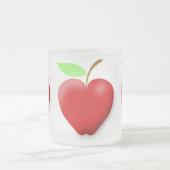 リンゴ–148455赤いハート形リンゴベクターフルーツH フロストグラスマグカップ (中央)