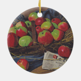 リンゴ（Fellix Vallotton著） セラミックオーナメント