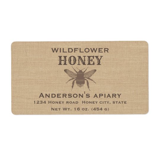 リンシンプルエレガントン蜂蜜ラベル ラベル (正面)