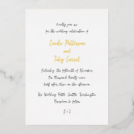 リンシンプルダモダン結婚ス 箔招待状