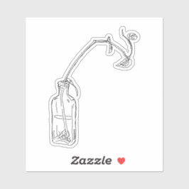 リンシードボトルポトスステッカー シール