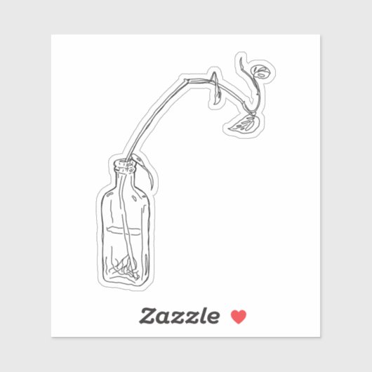 リンシードボトルポトスステッカー シール (シート)