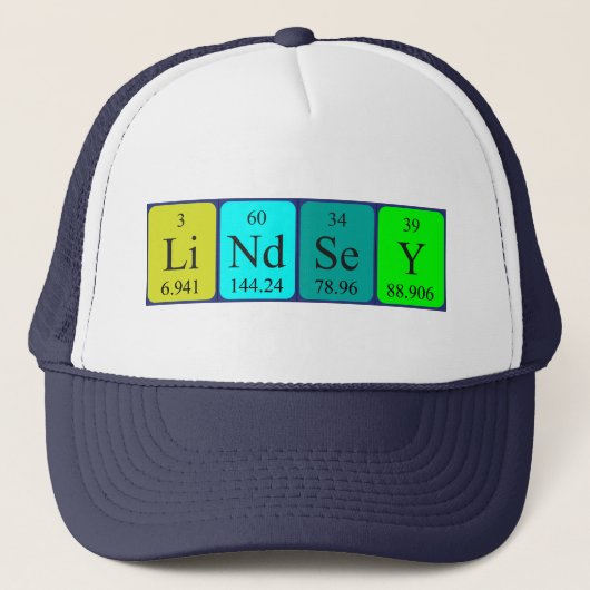 リンジー周期表名hat キャップ (正面)