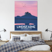 リンスファーンNorthumberland城旅行ポスター。 キャンバスプリント (インサイチュ (寝室))