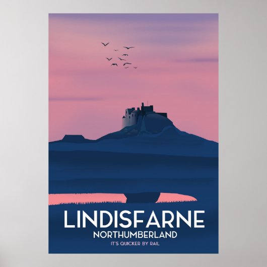 リンスファーンNorthumberland城旅行ポスター。 ポスター (正面)