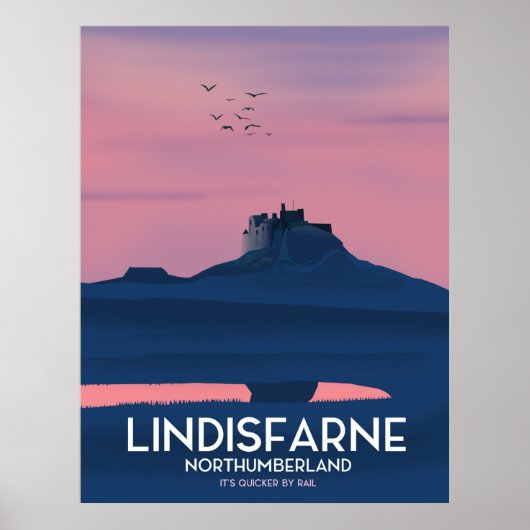リンスファーンNorthumberland城旅行ポスター。 ポスター (正面)
