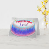 リンズお誕生日ケーキ カード (黄色い花)