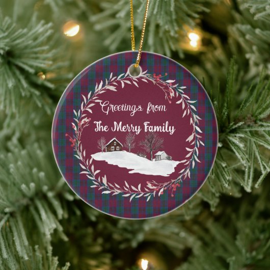 リンゼイエンシェントオリジナルスコットランドタータンチェック セラミックオーナメント (ツリー)