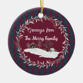 リンゼイエンシェントオリジナルスコットランドタータンチェック セラミックオーナメント (正面)