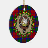 リンゼイクランバッジ&タータンチェックパーソナライズされたクリスマス セラミックオーナメント (右)