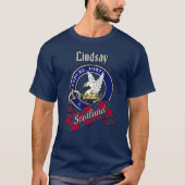 リンゼイ氏族のバッジとタータン Tシャツ (正面)
