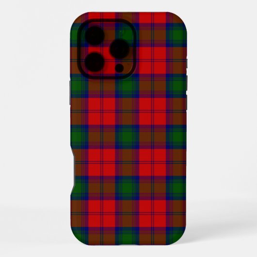 リンゼイ タータン レッド グリーン プリント iPhoneケース (裏面)