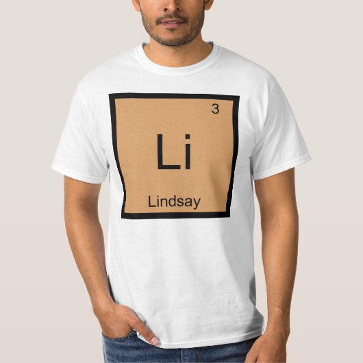 リンゼイ 名前 化学元素 周期表 Tシャツ (正面)