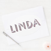 リンダのステッカー名 楕円形シール (封筒)