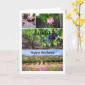 リンダのハッピーバースデーカリフォルニアブドウ園 カード (黄色い花)