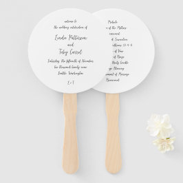 リンダシンプルモダン結婚式 プログラム ハンドファン