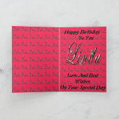 リンダ、名前、ロゴ、ハッピーバースデーカード カード (内部)