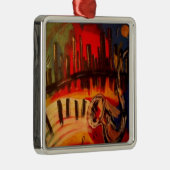 リンダPowell~Original著"ニュー・オーリンズ青"の メタルオーナメント (右)