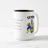 リンチ家紋、翻訳、意味 ツートーンマグカップ (正面右)