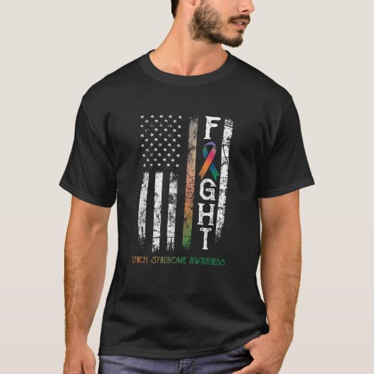 リンチ症候群戦士アメリカ国旗 Tシャツ (正面)