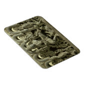 リンテルが三位一体を描く:シヴァ、ブラーマ、ヴィス マグネット (右側)